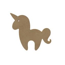 Support Bois à décorer MDF - Licorne 15cm