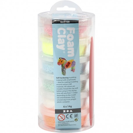 Pack 6 couleurs pailletées pots x 14gr